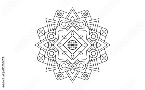 Circular pattern in form of mandala illustration design template v.9
