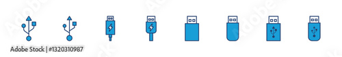 Usb icon set. Flash disk icon vector