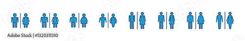 Toilet icon set. restrooms icon vector. bathroom sign. wc, lavatory
