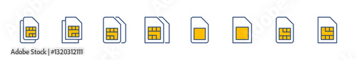 Sim card icon set. dual sim card icon vector