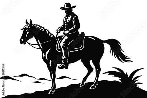 riding horse black silhouettes