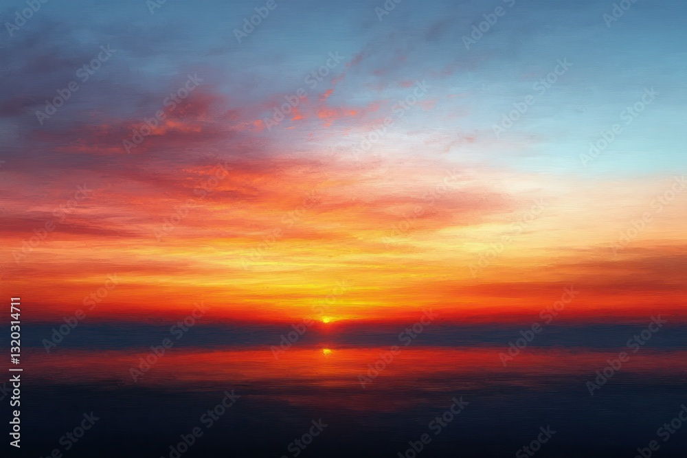 Obraz premium Sunset Landscape with Soft Pastel Colors and Gradients in the Sky