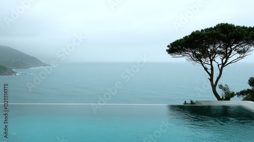Wallpaper Mural Misty ocean view from infinity pool. Torontodigital.ca