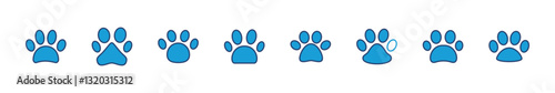 Paw icon set. paw print icon vector. dog or cat paw