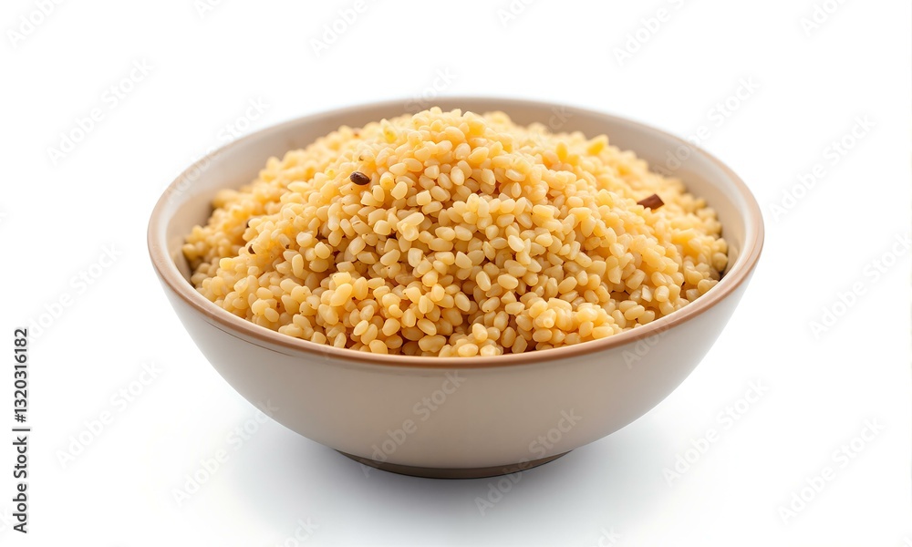 A bowl of cooked couscous. A bowl of cooked couscous.