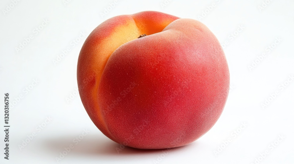 Velvety peach on pure white, capturing nature's vibrant hues and form Velvety peach on pure white, capturing nature's vibrant hues and form