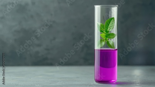 Wallpaper Mural Antioxidant Extracts phytochemical. Glass with mint leaves in purple liquid on a textured background. Torontodigital.ca