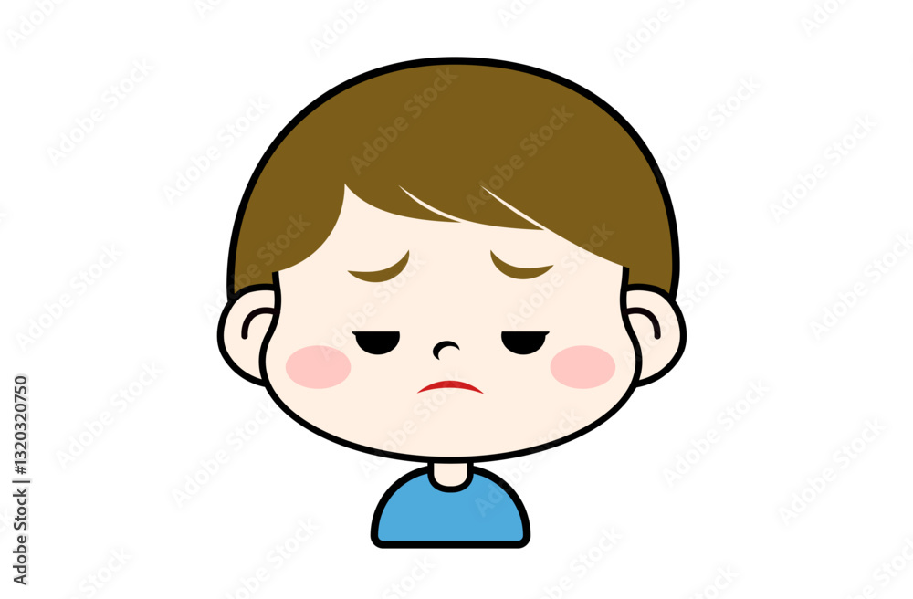 白けた表情の男の子 白けた表情の男の子