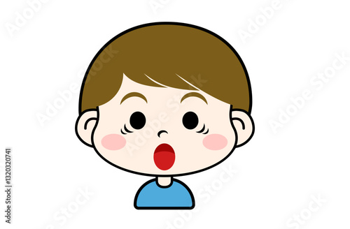 驚く表情の男の子
