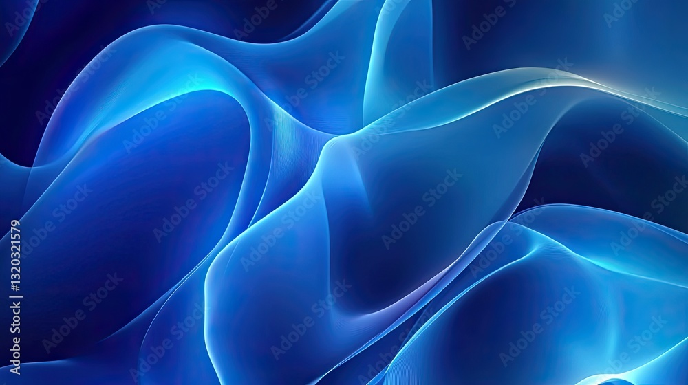 Obraz premium Abstract digital blue gradient background with elegant curves and modern lighting transitions