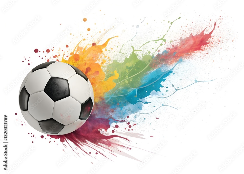 Fototapeta premium Colorful Soccer Ball Illustration