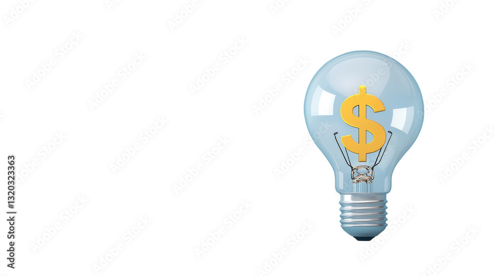 Lightbulb with a shining dollar sign symbol inside representing an innovative business idea financial growth successful investment strategy Lightbulb with a shining dollar sign symbol inside representing an innovative business idea financial growth successful investment strategy