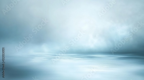 Tranquil blue water sky cloudscape. Serene pastel tones reflect peace. AI generated