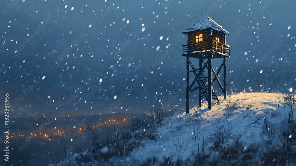 Cozy Cabin in the Snow A Winter Wonderland Scene Cozy Cabin in the Snow A Winter Wonderland Scene