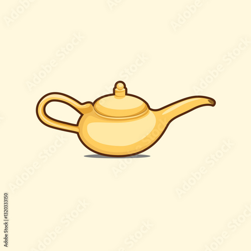 illustration of a golden teapot vector design