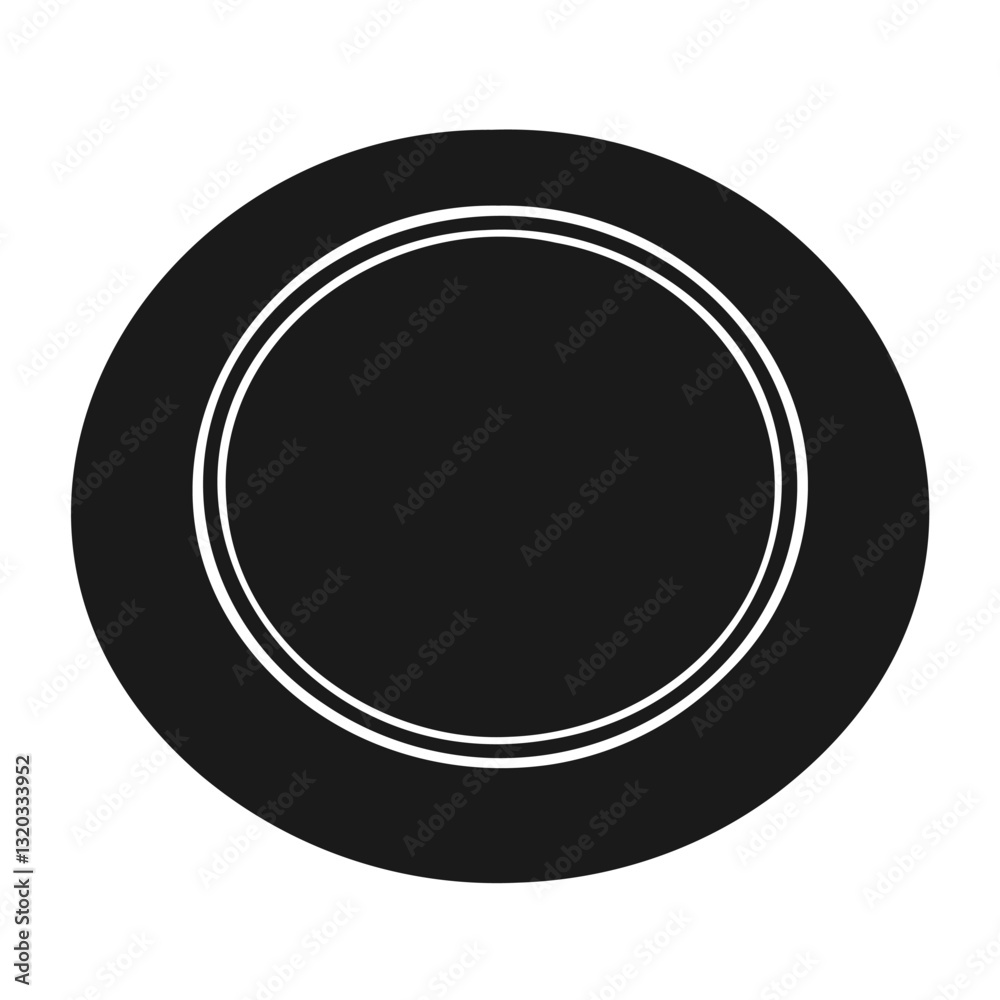 A shiny black and white round button icon with a glossy metallic look, featuring a sleek circular design, perfect for web and vector illustrations A shiny black and white round button icon with a glossy metallic look, featuring a sleek circular design, perfect for web and vector illustrations
