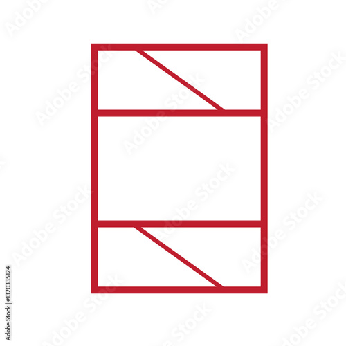 A vibrant red frame encases a pristine white background, emphasizing simplicity and elegance