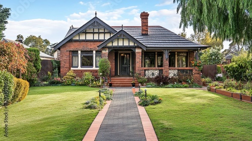 Classic Brick House with Landscaped Garden photo