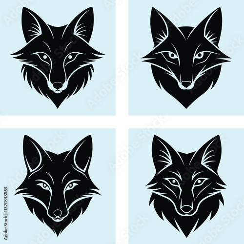 Fox Head Silhouette vector illustration