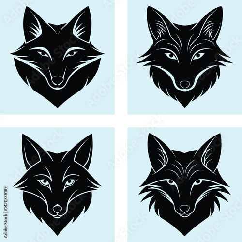 Fox Head Silhouette vector illustration