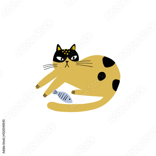 Cute funny cats in different comic poses. Adorable feline animals, clumsy funny kittens sleeping, lying, playing in funny poses. Flat vector illustration on white background