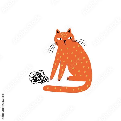 Cute funny cats in different comic poses. Adorable feline animals, clumsy funny kittens sleeping, lying, playing in funny poses. Flat vector illustration on white background