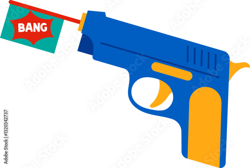 toy gun with bang sign illustration