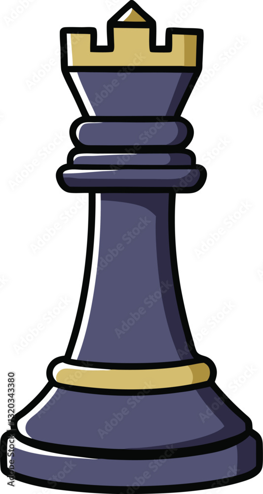 Rook chess piece, standing tall and ready for strategic moves Rook chess piece, standing tall and ready for strategic moves