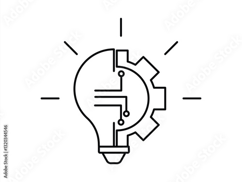 innovation icon set. The light bulb and the gears inside. vector illustration
