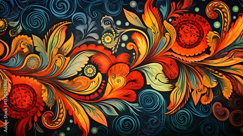 Richly detailed batik ornament patterns in vibrant colors with clean background texture