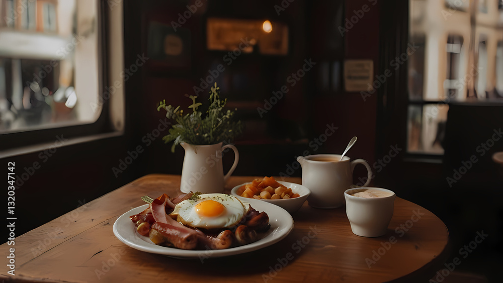 Traditional English Breakfast with a Rustic Touch Traditional English Breakfast with a Rustic Touch