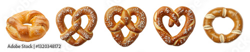 Variety of Pretzels in Different Shapes, round, heart