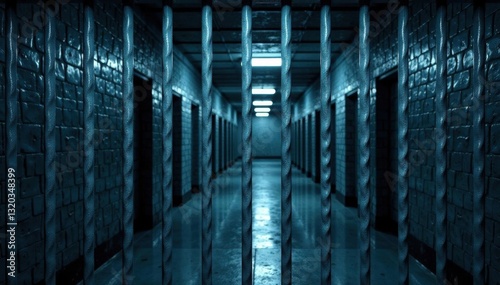 Seamless pattern of realistic prison cell bars , jail background, imprisonment
