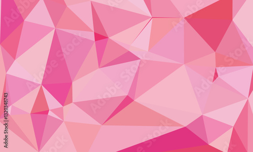 The vector background with pink polygonal triangle colors gives the design a soft, yet striking appearance, perfect for modern, feminine aesthetics.