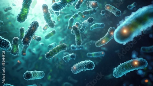 Bacteria in Deep Ocean Swimming Environment Bioluminescent Control Transmission Monitoring Sampling