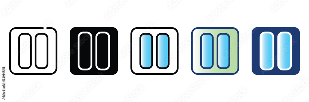 Pause Button Icon Set Multiple Style Collection Pause Button Icon Set Multiple Style Collection