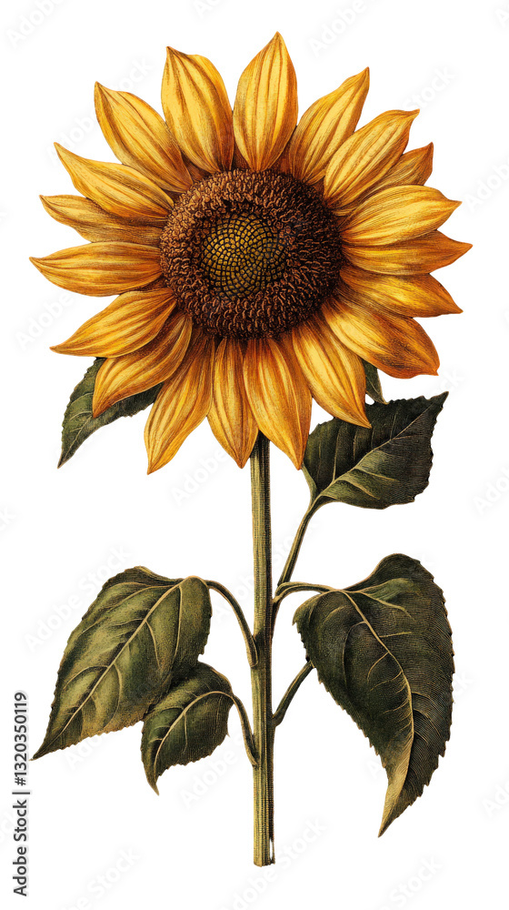 Naklejka premium illustration of a sunflower isolated on a transparent background
