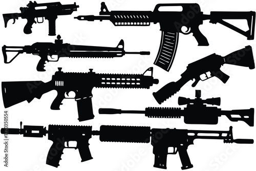 Weapons silhouette set