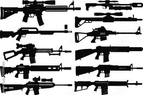 Weapons silhouette set