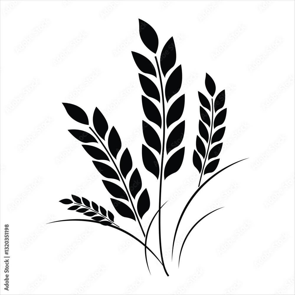 Wheat icon silhouette vector illustration design Wheat icon silhouette vector illustration design