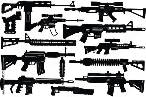 Weapons silhouette set