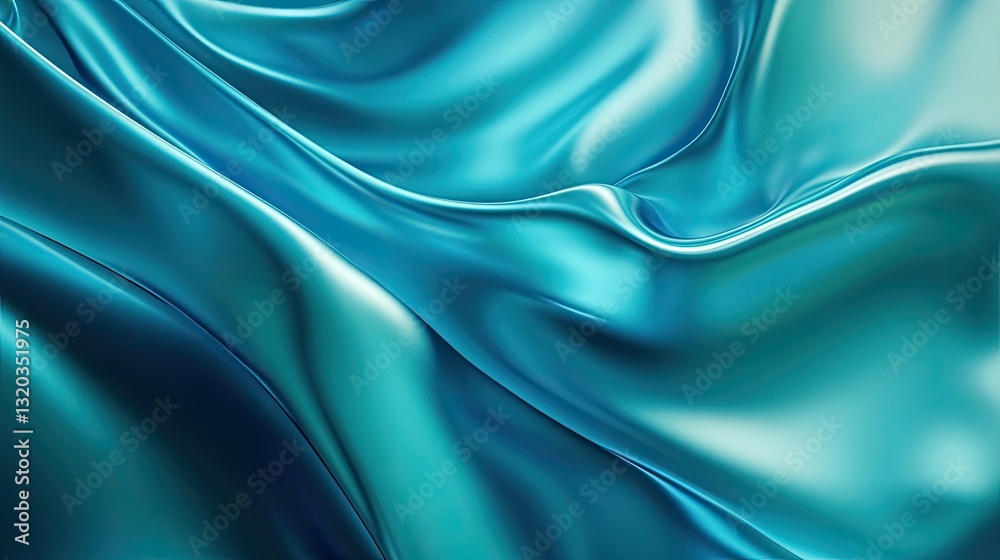 Obraz premium Abstract Teal Silk Drape Liquid Flowing Fabric Texture Background