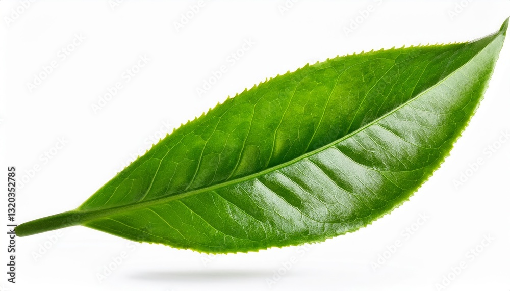 Obraz premium Tea leaf flying isolated on isolated white background