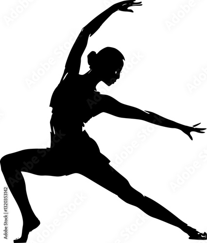 silhouette of woman dancing