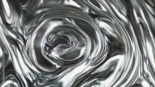 Abstract silver metallic shine liquid motion animation wallpaper background with copyspace