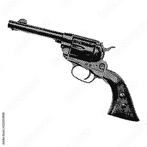 wild west cowboy gun western vintage halftone grunge vector design element