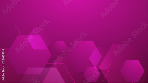 Abstract pink gradient hexagon background overlapping vector illustration, perfect business project, modern presentation, techno background