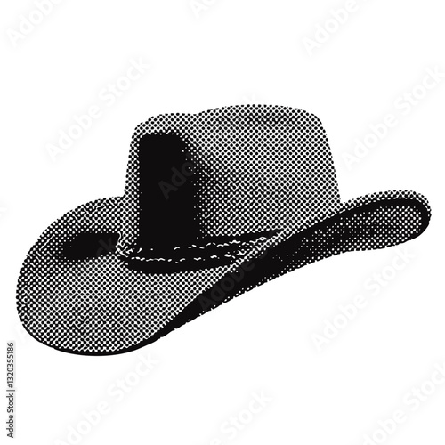 wild west cowboy hat western vintage halftone grunge vector design element