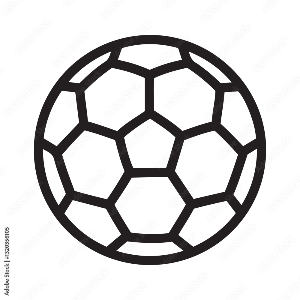 A clean, vector graphic of a soccer ball. A clean, vector graphic of a soccer ball.