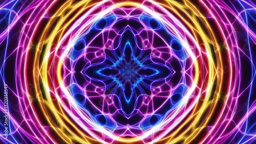 Colorful vibrant abstract vortex round animation wallpaper loop footage